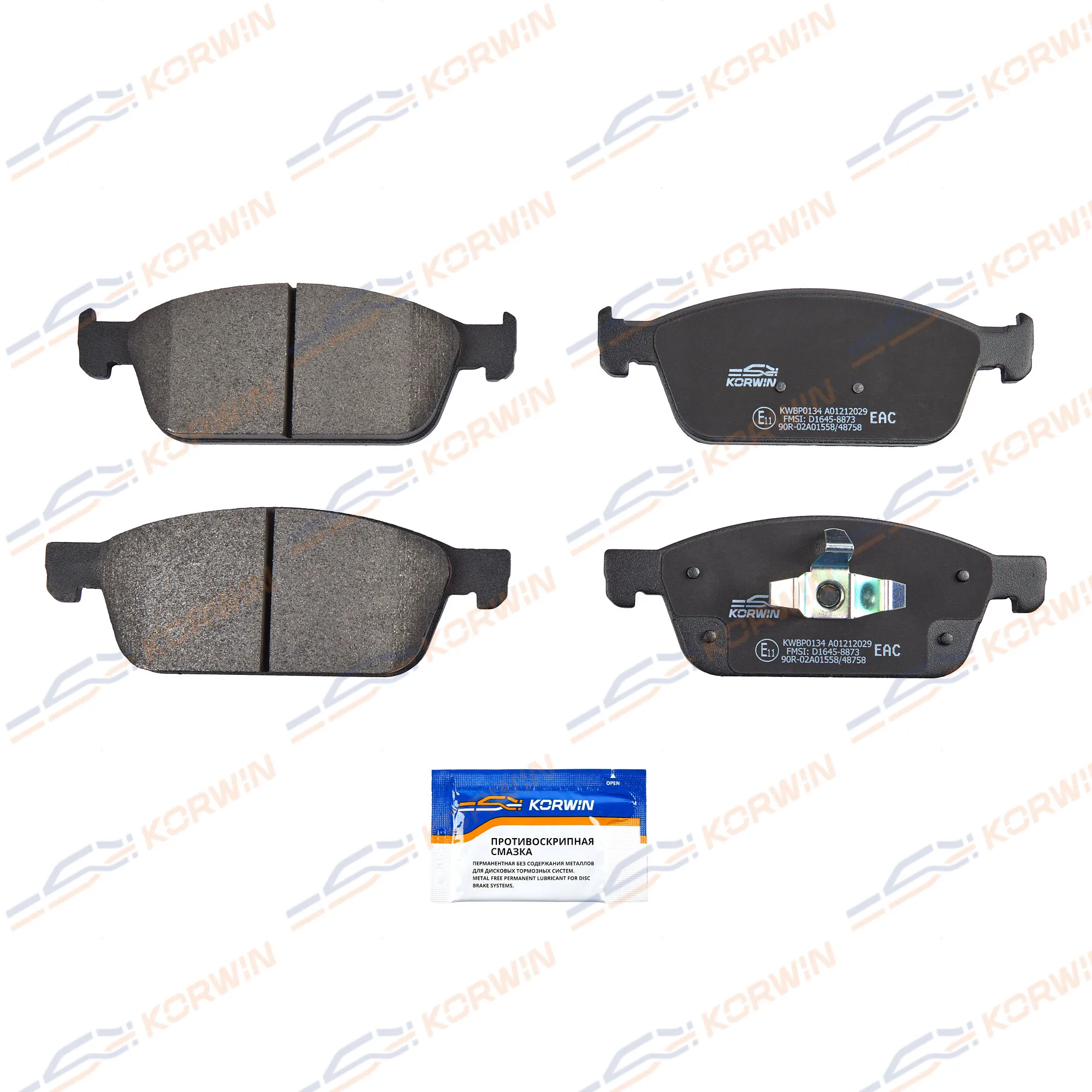 Колодки тормозные перед. Ford Focus III 12-/Kuga II 13-/Transit Connect 13- KORWIN KWBP0134