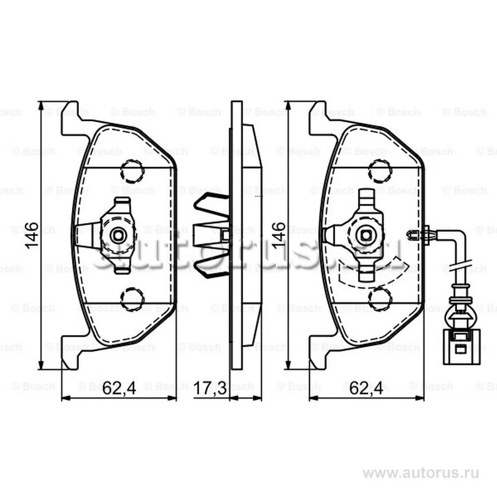 Колодки тормозные передние к-кт BOSCH 0986494721