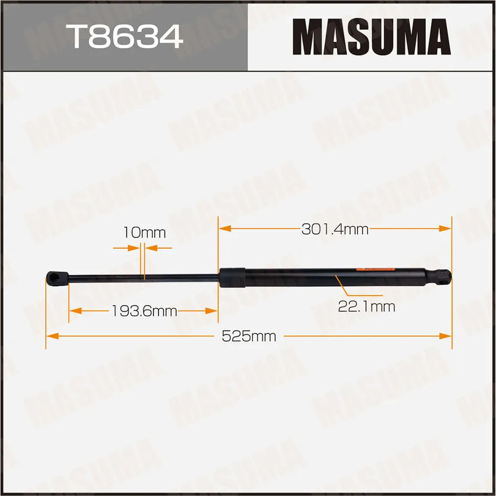 Упор газовый багажника, L525mm MASUMA T8634