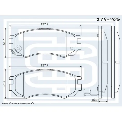 Колодки тормозные NISSAN ALMERA I (N15) передние STARKE 179-906