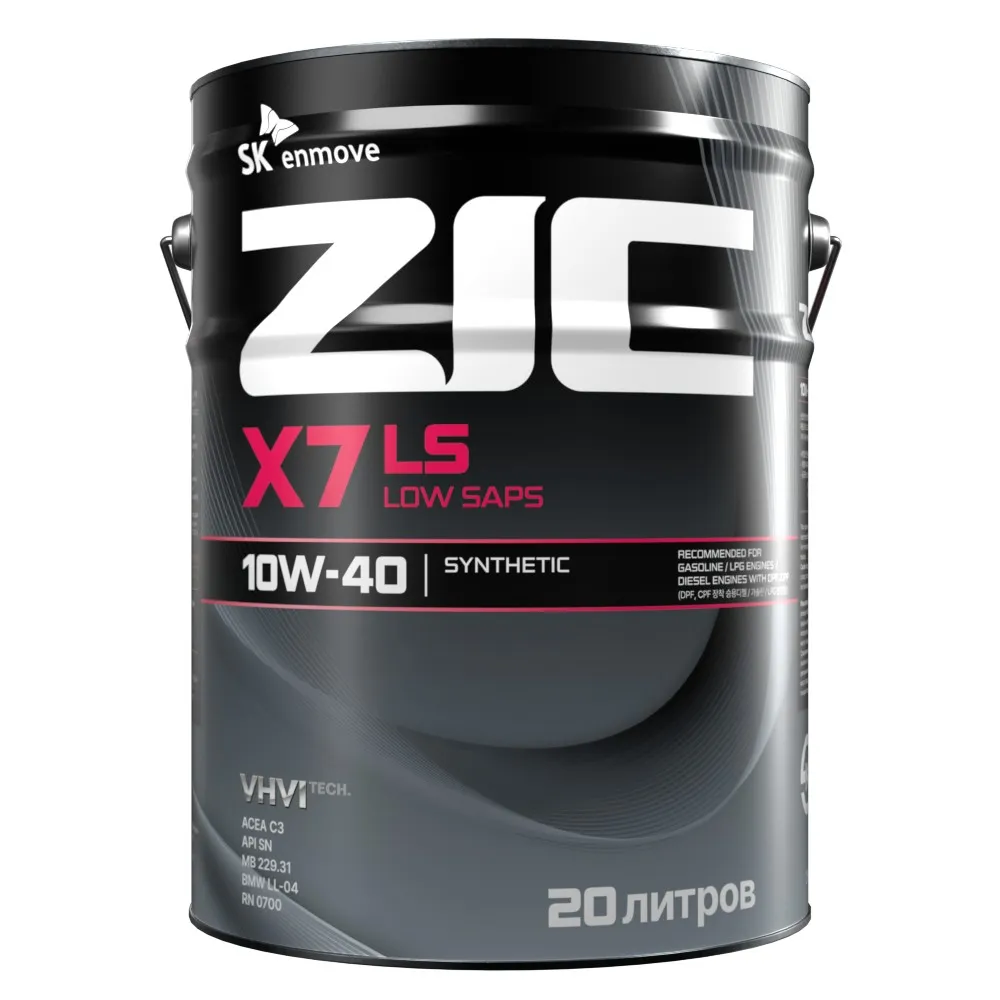 Масло моторное ZIC X7 LS 10W-40 синтетическое 20 л 192620