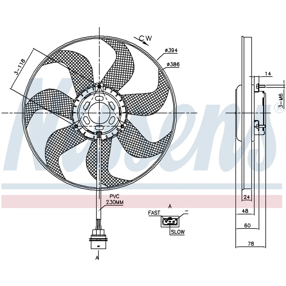 Вентилятор радиатора VAG Fabia, Rapid (1.6, с 2012) NISSENS 85798