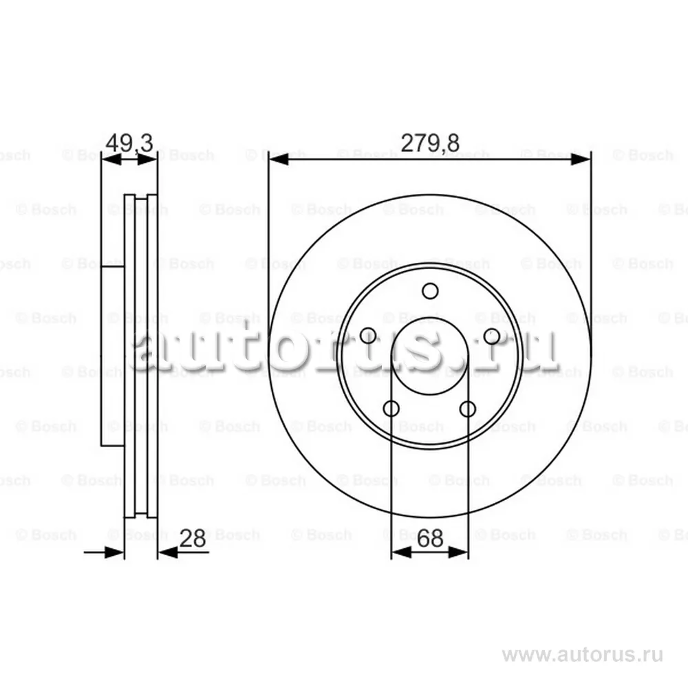 Диск тормозной BOSCH 0986479R90