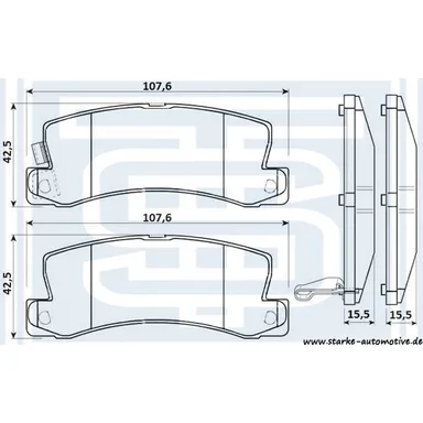 Колодки тормозные зад. TOYOTA COROLLA (E8-E11) 06.83-- STARKE 179-877