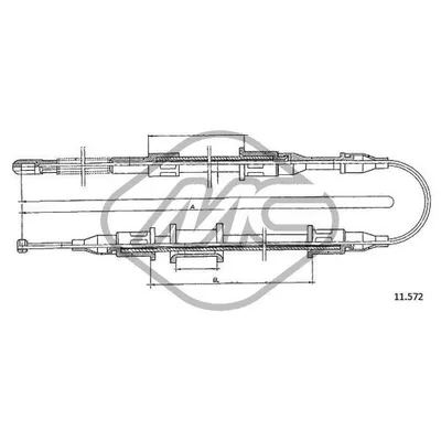 Трос ручника OPL ASCONA C ALL DX-RH Metalcaucho 82466