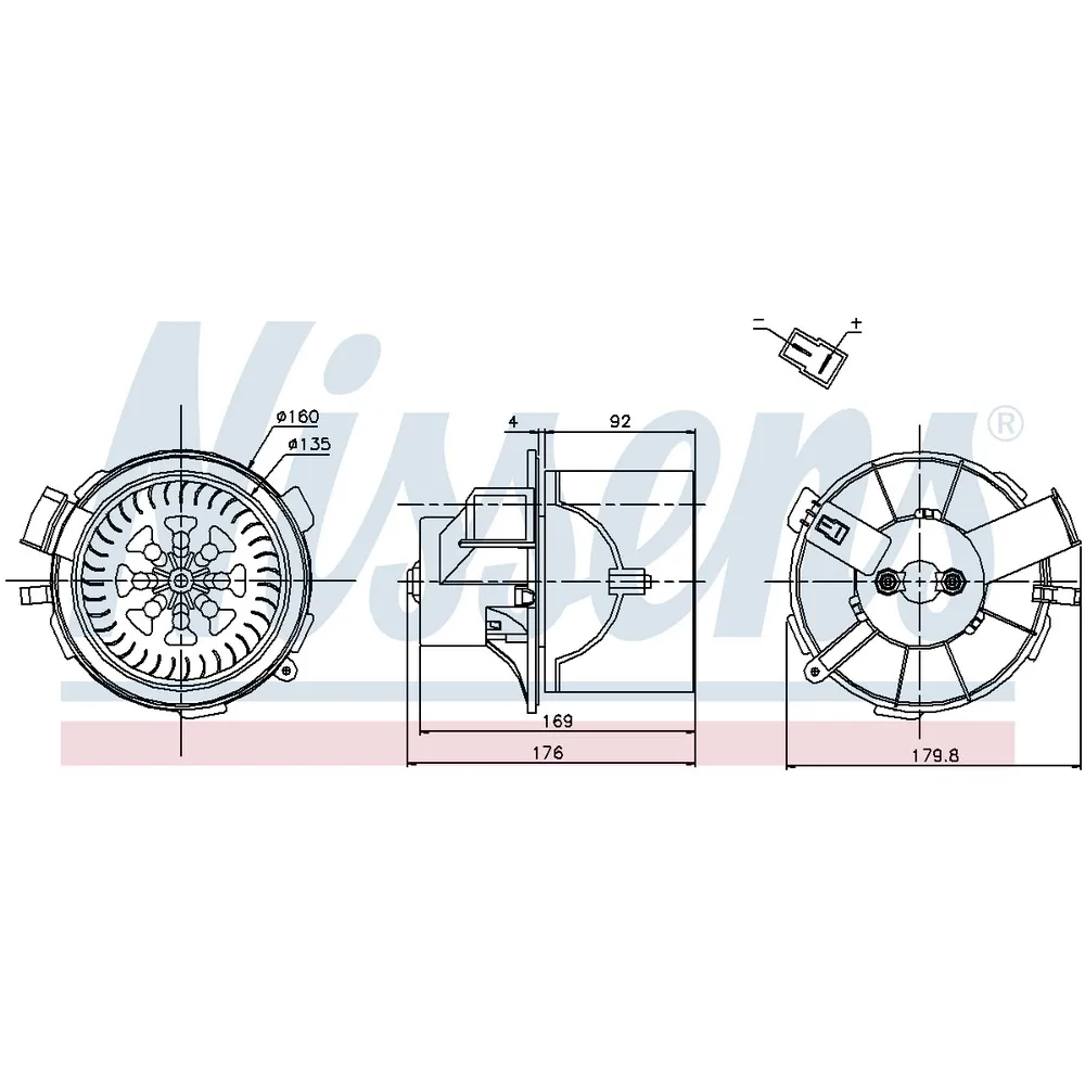 Вентилятор отопителя салона PEUGEOT 307 /AC+ NISSENS 87138