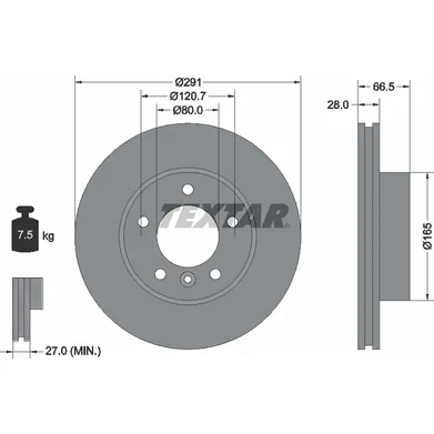Диск тормозной передний стандартный DAIMLER/JAGUAR TEXTAR 92140200