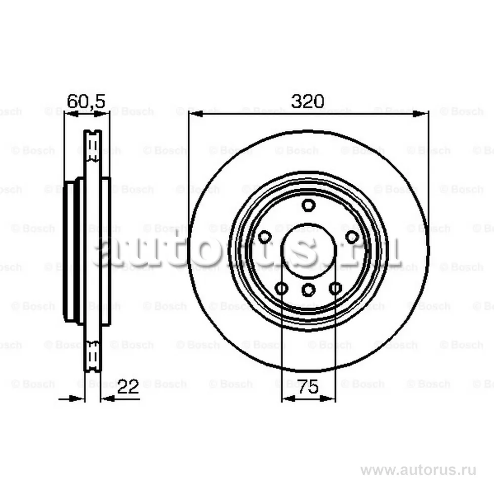 Диск тормозной задний BOSCH 0 986 478 975