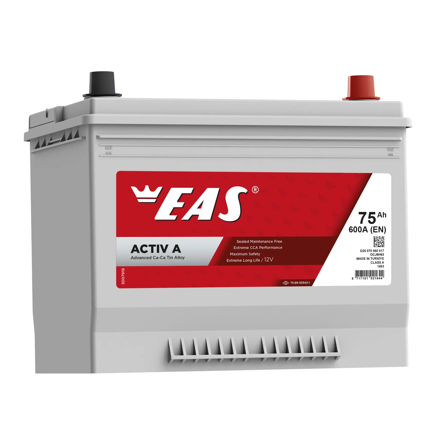 Аккумулятор EAS JIS 75 А/ч Обратная 264x175x225 EN600 А