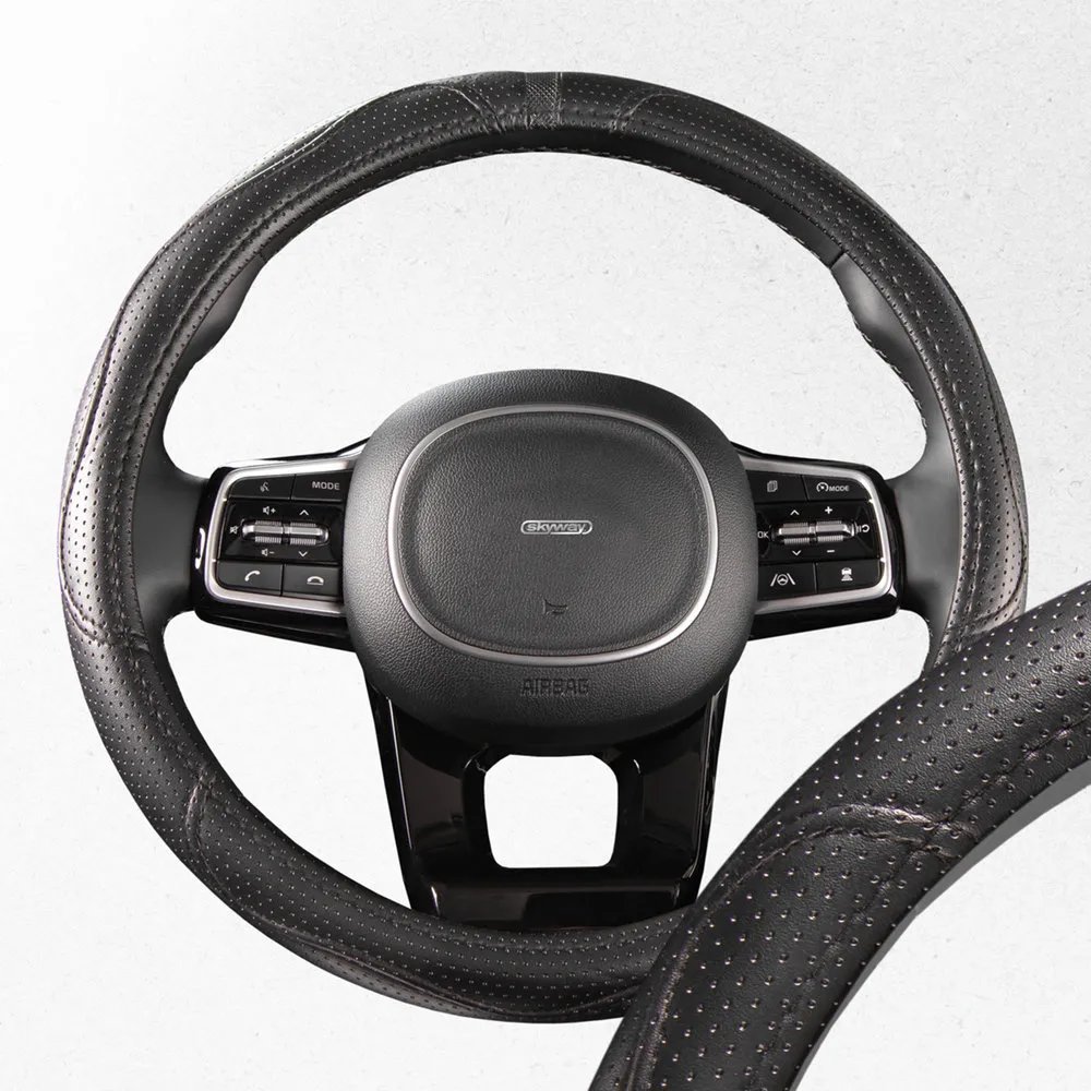 Оплетка черная экокожа SKYWAY S01102048