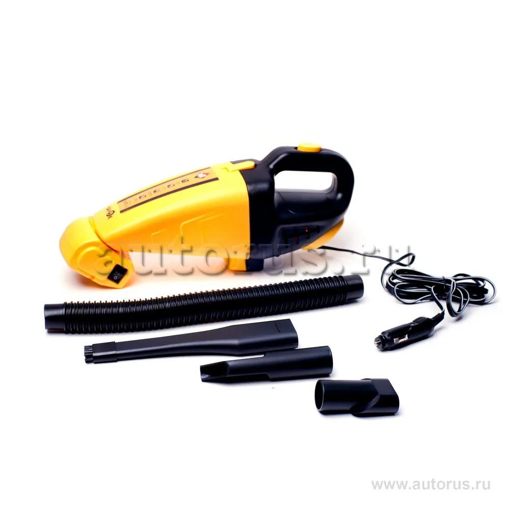 Пылесос автомобильный 5 насадок 0,5л 650л/мин 60Вт кабель 3,5 м 12В сумка КАЧОК Vc60