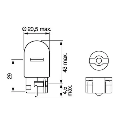 Лампа 12V W21W 21W W3x16d BOSCH ECO 1 шт. картон 1 987 302 822