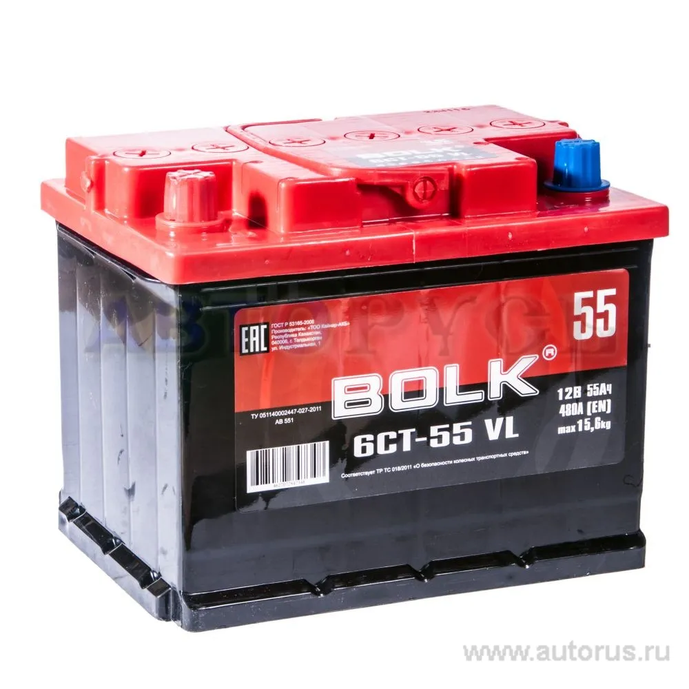 Аккумулятор BOLK Standart 55 А/ч прямой L+ 242x175x190 L2 EN 450 А