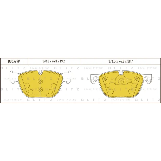 Колодки тормозные дисковые передние BMW X5(E70)/ X6(E71) 08-> BLITZ BB0399P