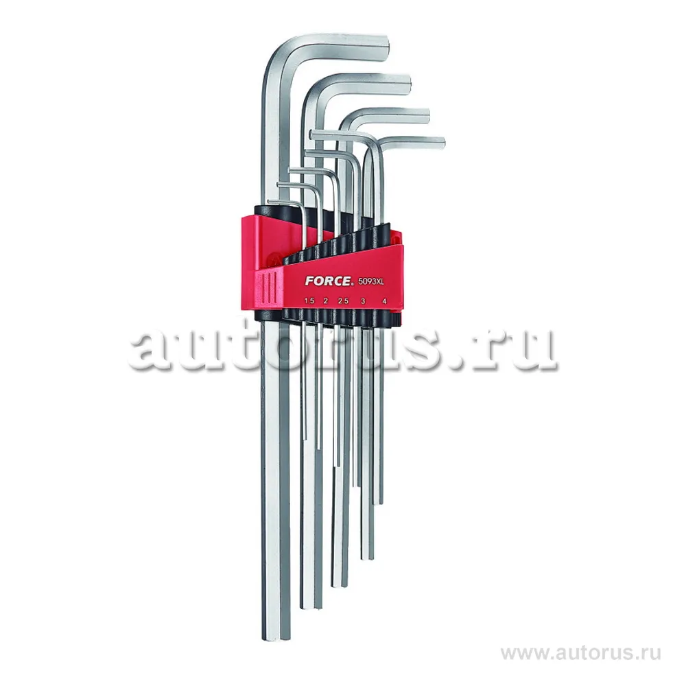 Набор шестигранников длинн.Г-образн. дюймовых. 9пр. FORCE 5093XLS