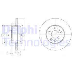Диск тормозной передний VW T4 90-03 DELPHI BG3415