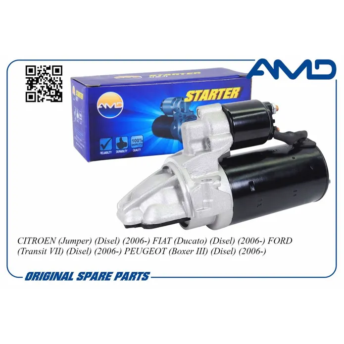 Стартер (2,0 KW 12T) CITROEN Jumper FIAT Ducato FORD Transit PEUG AMD AMD.EL627