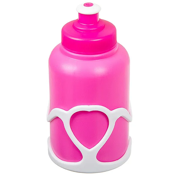 Велофляга STG с флягодержателем детская (Белый Флягодержатель, Розовая Фляга). STG Х95401