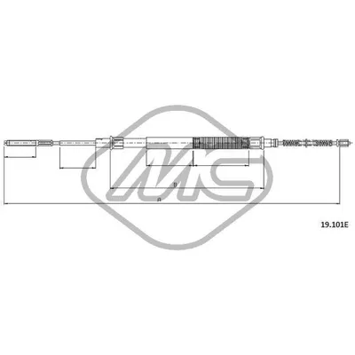 Трос ручника SEAT CORDOBA ALL (DRUM BRAKE) Metalcaucho 83246