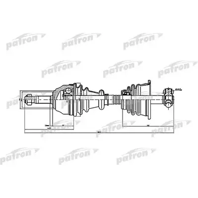 Полуось лев RENAULT: 19 I 1.7/1.7/1.9 D 88-92, 19 I Chamad PATRON PDS1074