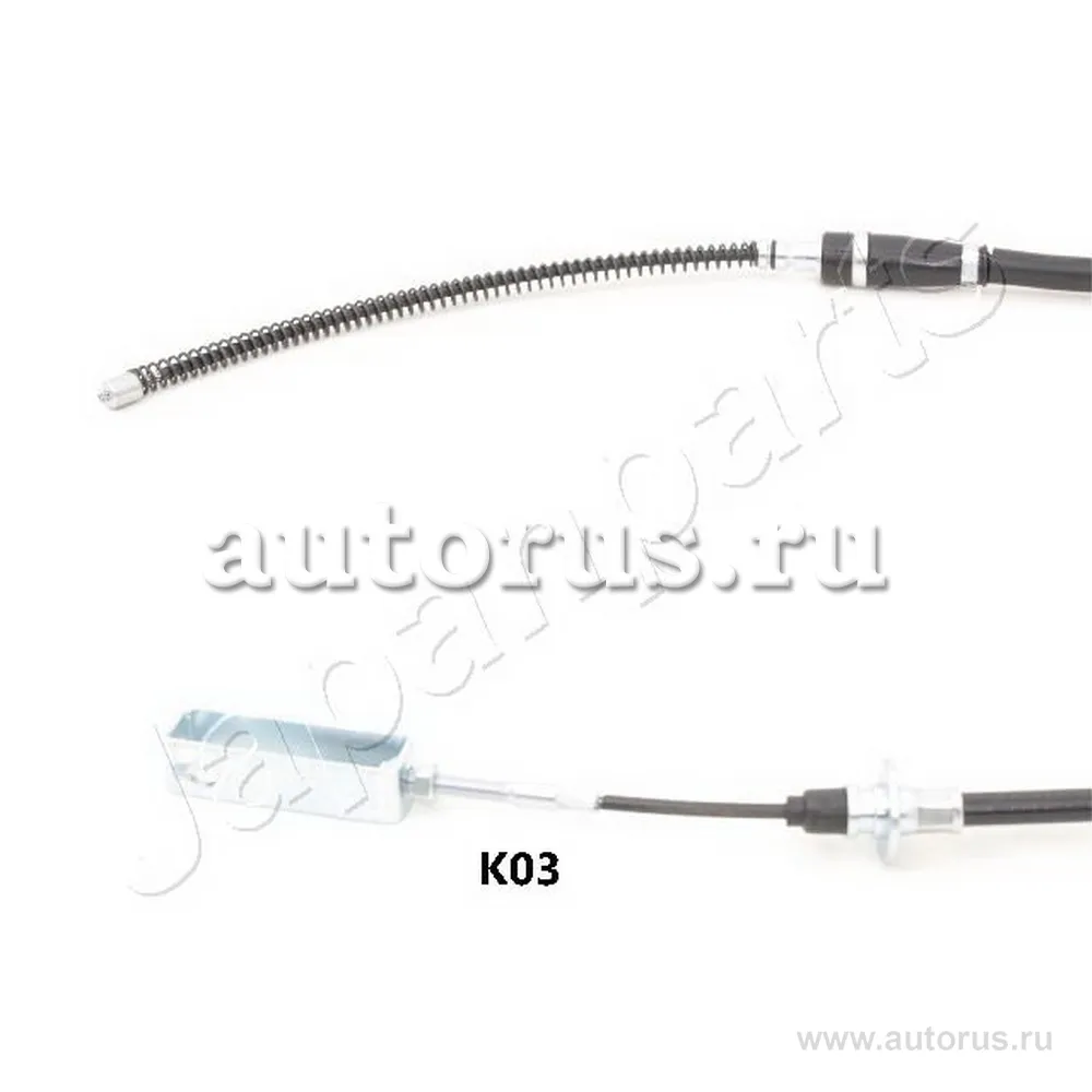 Трос ручного тормоза, слева Kia Carnival 10/2001-12/2003 (drum) L1215 mm JAPANPARTS BCK03