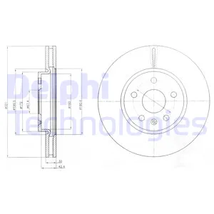 Диск тормозной передний OPEL INSIGNIA/SAAB 95 ALL 08-> /VENT.D=321MM DELPHI BG4189C