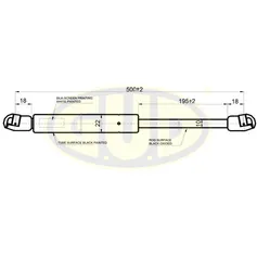 АМОРТИЗАТОР БАГАЖНИКА AUDI A6 AVANT (4B,C5) 08/97-04/00 690N L=500/195MM G.U.D GGS020142