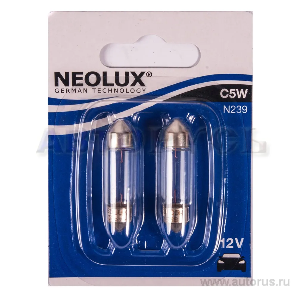 Лампа 12V C5W 5W SV8,5-8 NEOLUX Standart 2 шт. блистер N239-02B