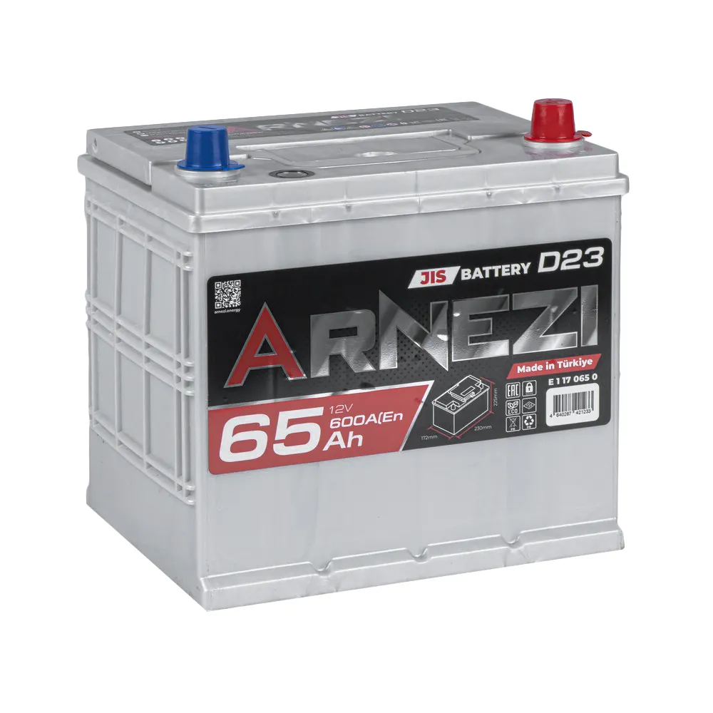 Аккумулятор ARNEZI JIS SMF 65 А/ч обратный R+ 230x172x225 D23 EN 600 А