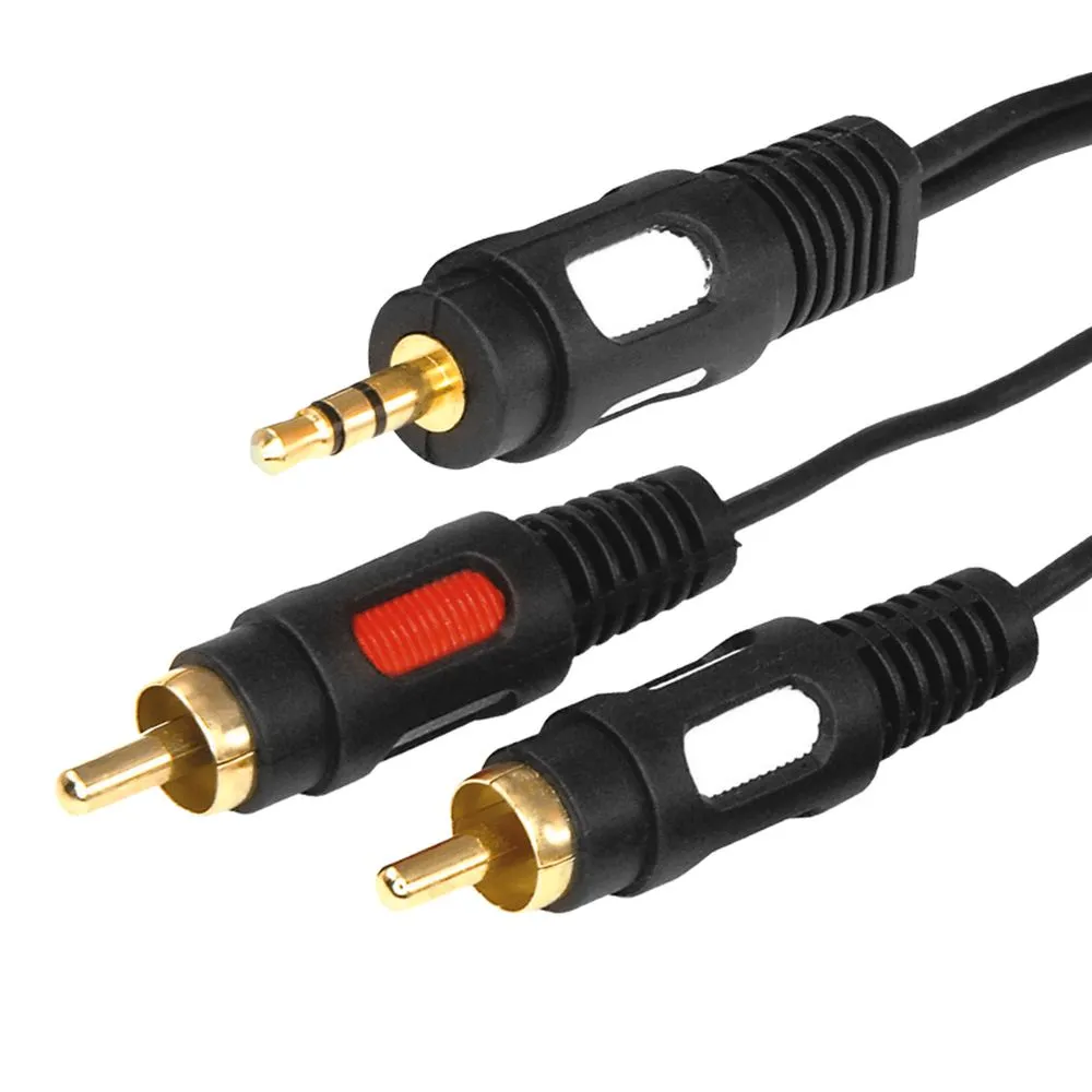 Шнур Стерео 3,5 мм - 2 RCA, длина 3 мeтра (GOLD) REXANT REXANT 174234