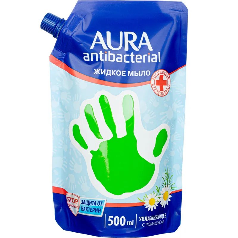Мыло жидкое AURA с антибакт. эффектом Ромашка 500мл 788487