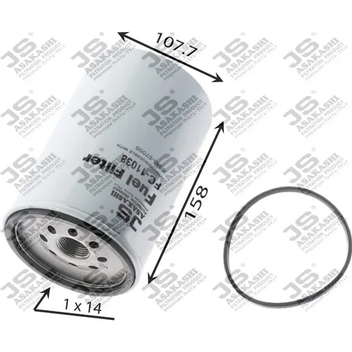 Фильтр топливный HYUNDAI HD78/HD72 JS ASAKASHI FC11038