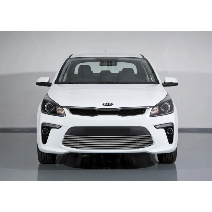 Решетка бампера d10 Rival Kia Rio IV 2017-2020, нерж. сталь, G.2803.001