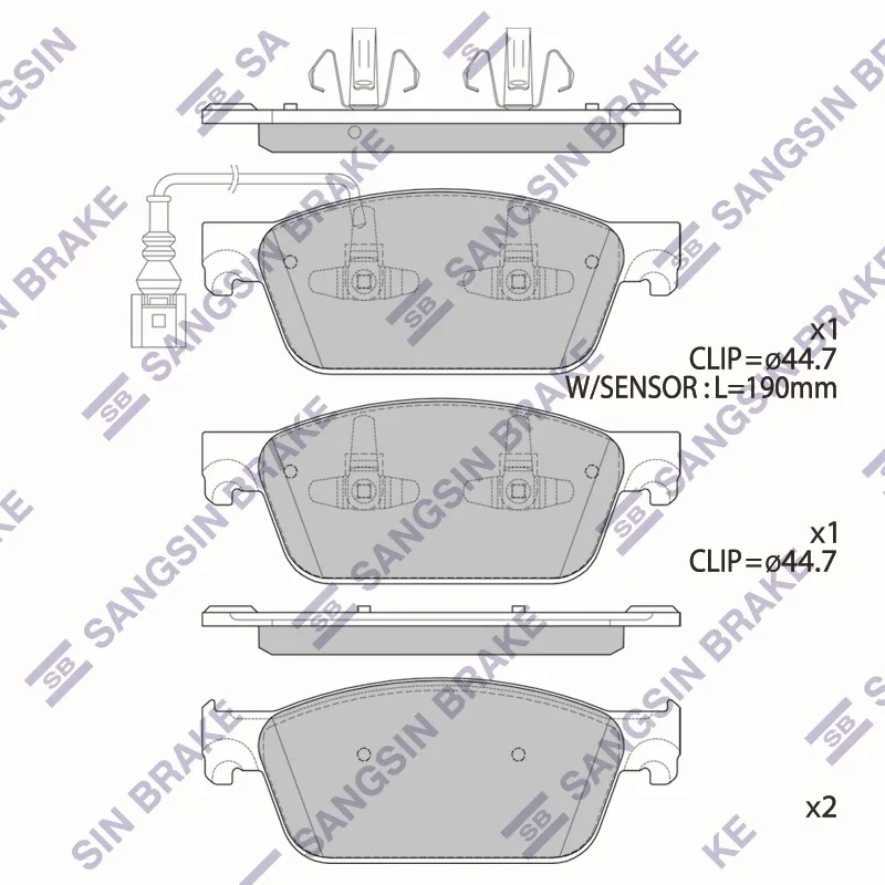 Колодки тормозные передние VW TRANSPORTER V/VI SANGSIN BRAKE SP4203