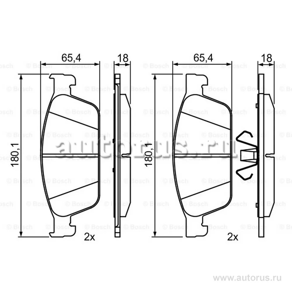 Колодки тормозные FORD KUGA 12-/TRANSIT CONNECT 13- передние BOSCH 0986495388