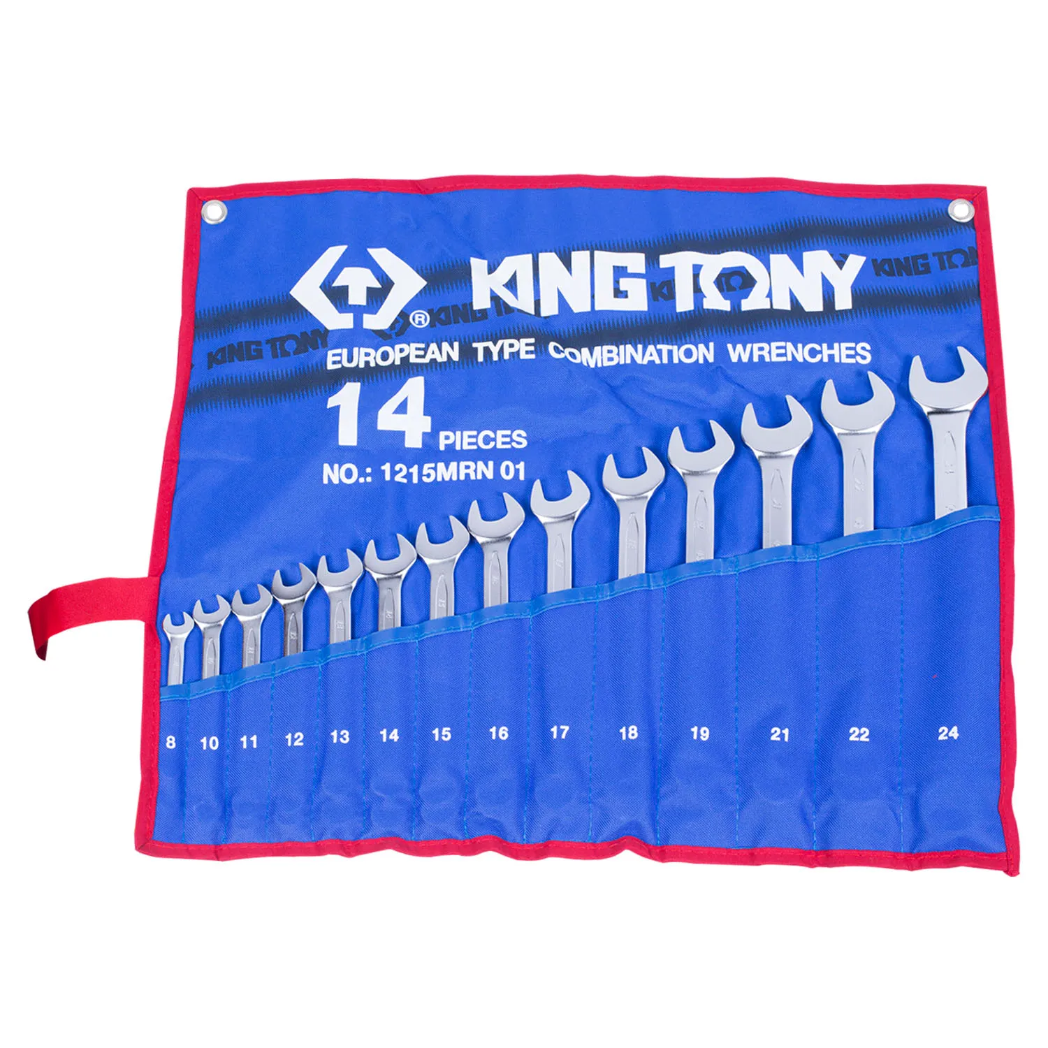 Набор комбинированных ключей, 8-24 мм, чехол из теторона, 14 предметов KING TONY 1215MRN01