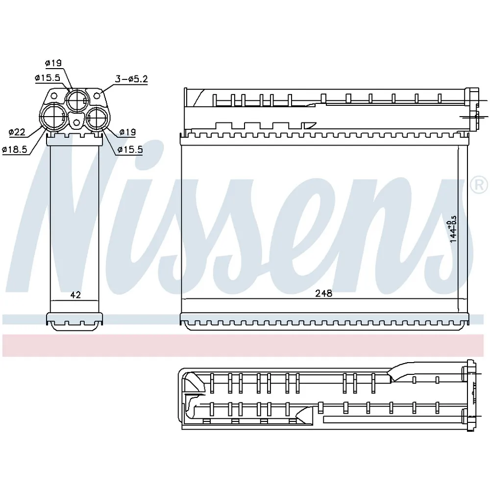 Радиатор печки NISSENS 70512
