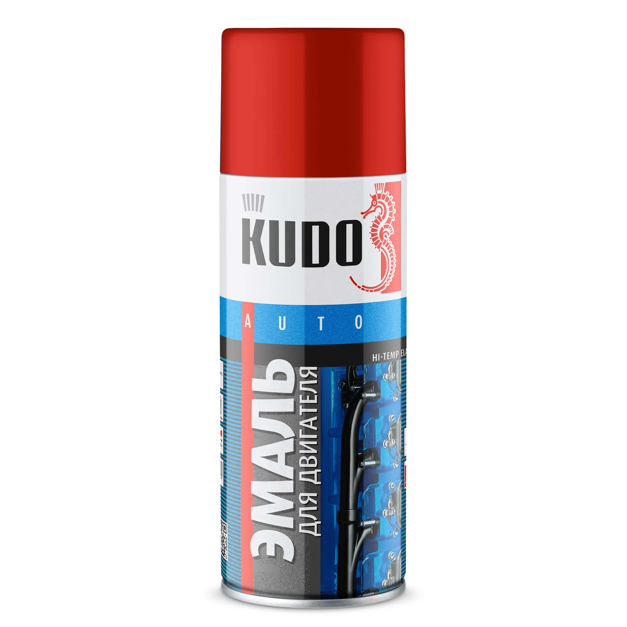 Эмаль для двигателя Красная 520 мл KUDO KU-5134