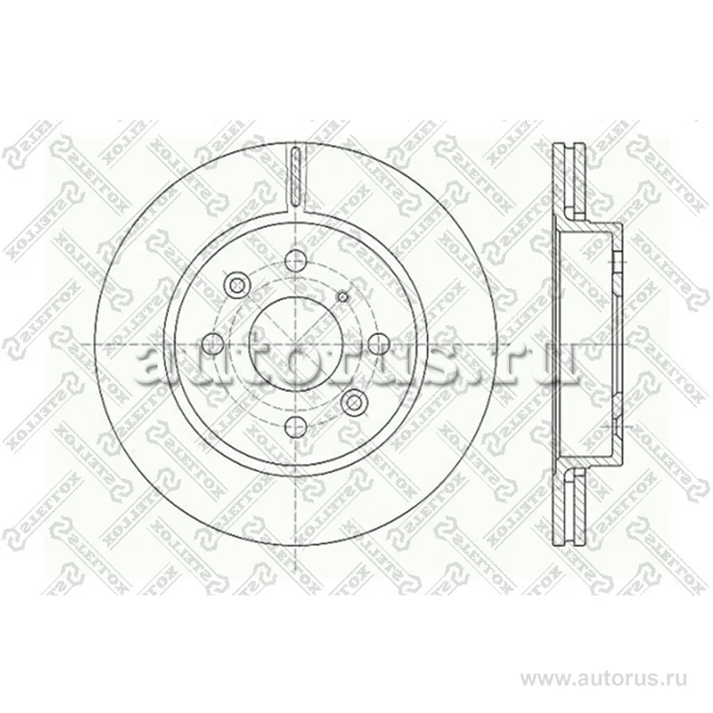 Диск тормозной передний KIA SEPHIA 1.5-1.8 95> STELLOX 60203501V_SX