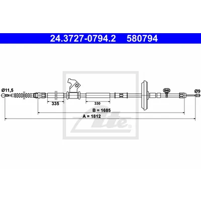 ТРОС РУЧНИКА OPL ASTRA J/GTC/CHV CRUZE 09- L