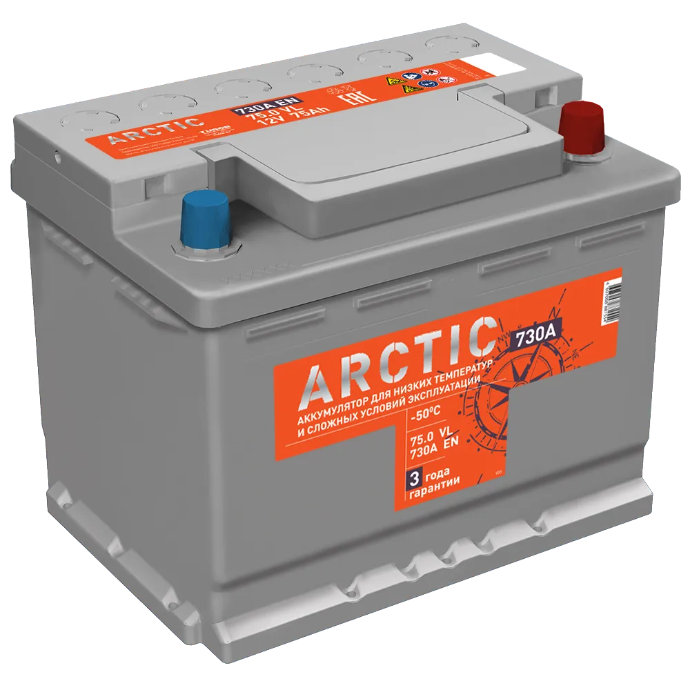 Аккумулятор TITAN ARCTIC 75 А/ч Обратная R+ 278x175x190 EN730 А