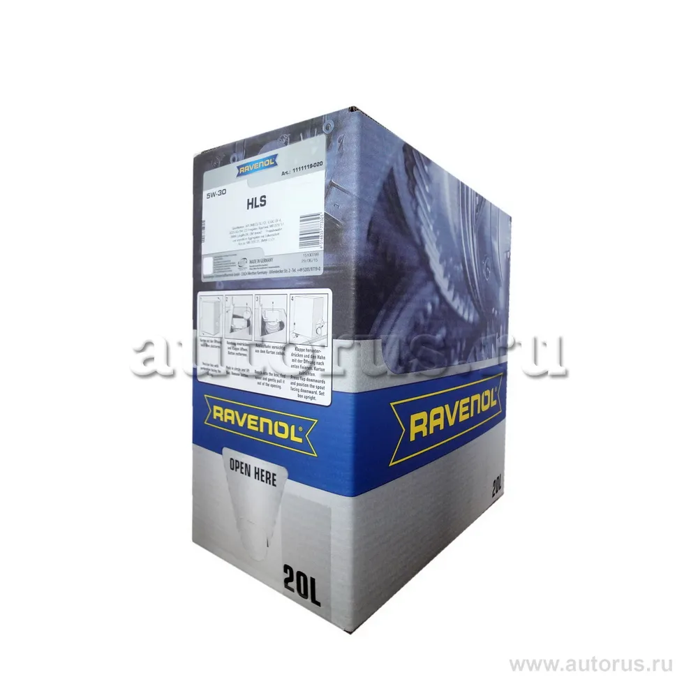 Моторное масло RAVENOL HLS SAE 5W-30 (20л) ecobox 1111119-B20 (4014835773325)