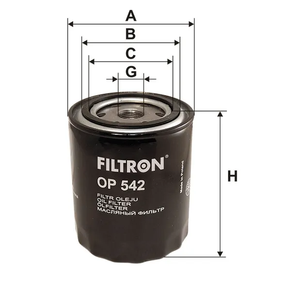 Фильтр масляный UNIVERSAL FILTRON OP542