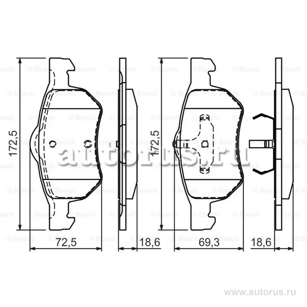Колодки дисковые п BOSCH 0986424668