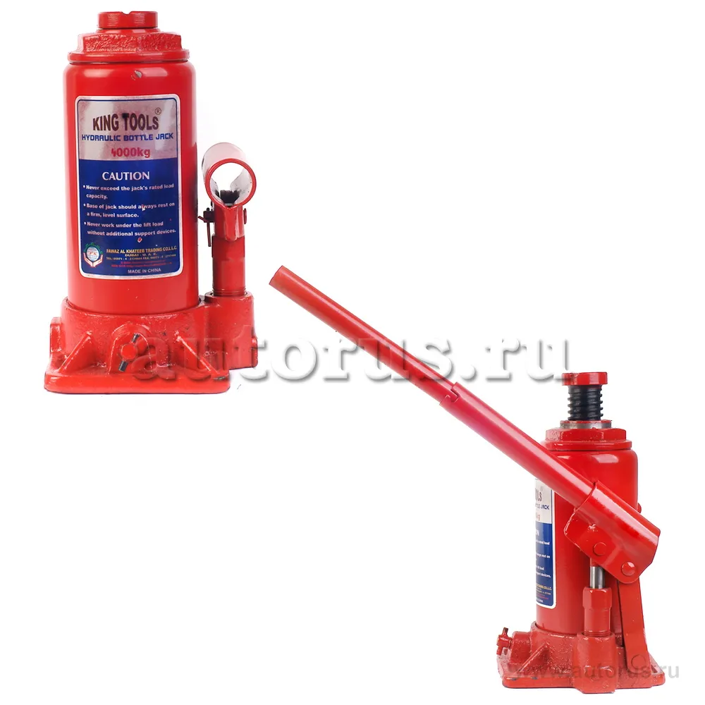 Домкрат гидравлический бутылочный 4т 195-380 мм King Tools HJ4T
