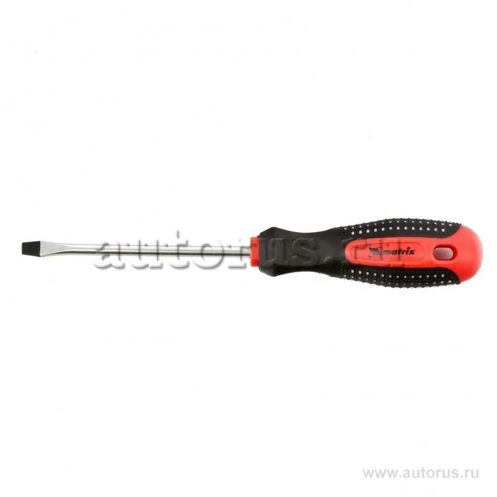 Отвертка Fusion, SL5, 0x100 мм, CrV, 3-х компонентная рукоятка anti slip MATRIX 11419
