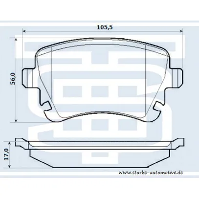 Колодки тормозные VW GOLF V-VI/PASSAT (B6) задние STARKE 173541