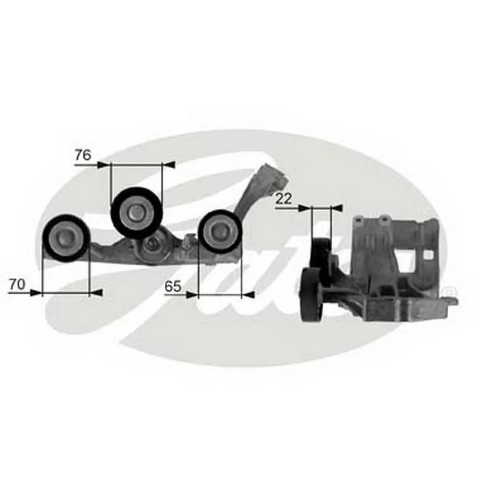 Ролик-натяжитель приводного ремня MB A-Class (W169)/B-Class (W245) mot.M266 GATES T38429