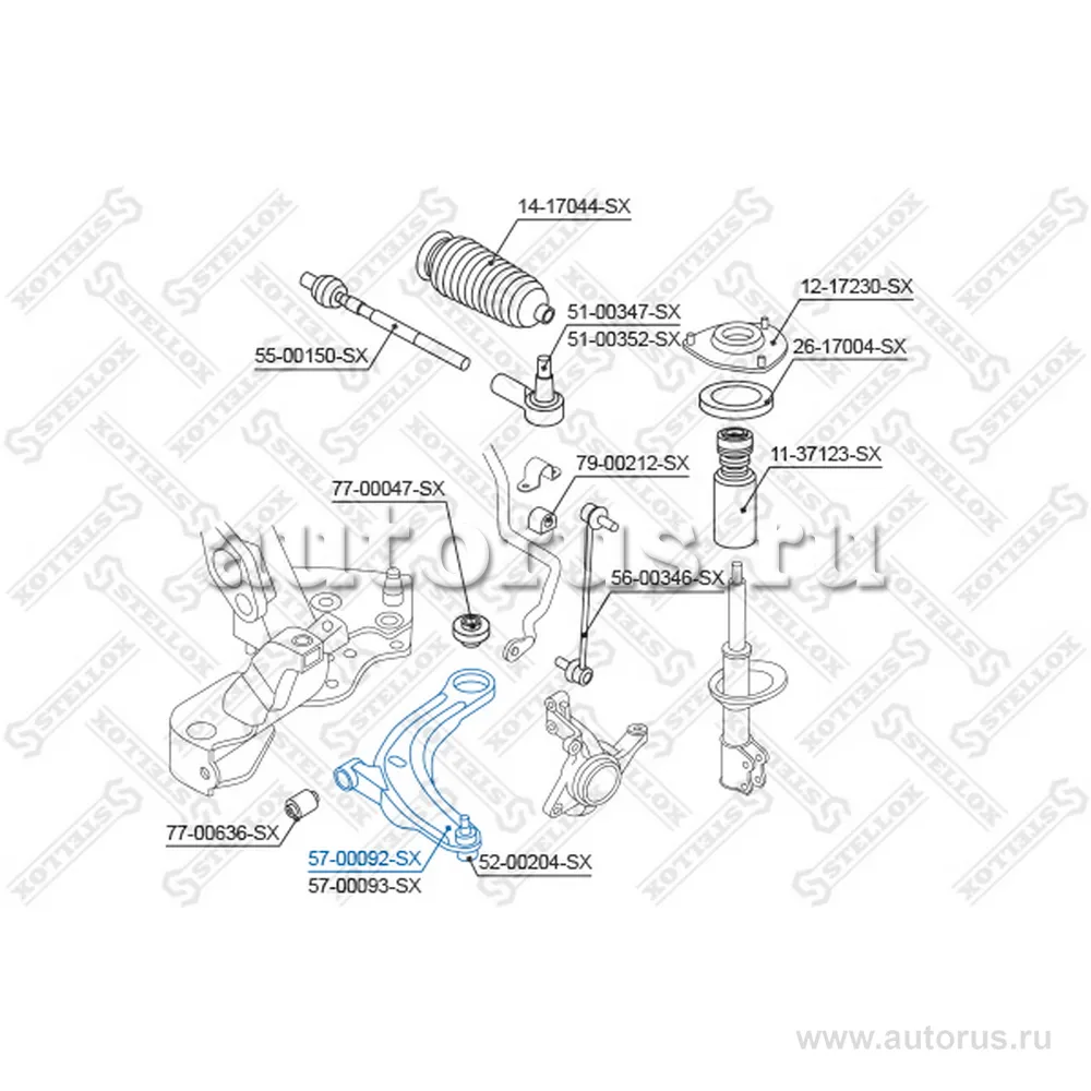 Рычаг нижний левый Mitsubishi Outlander 2.0/2.4 02> STELLOX 57-00092-SX