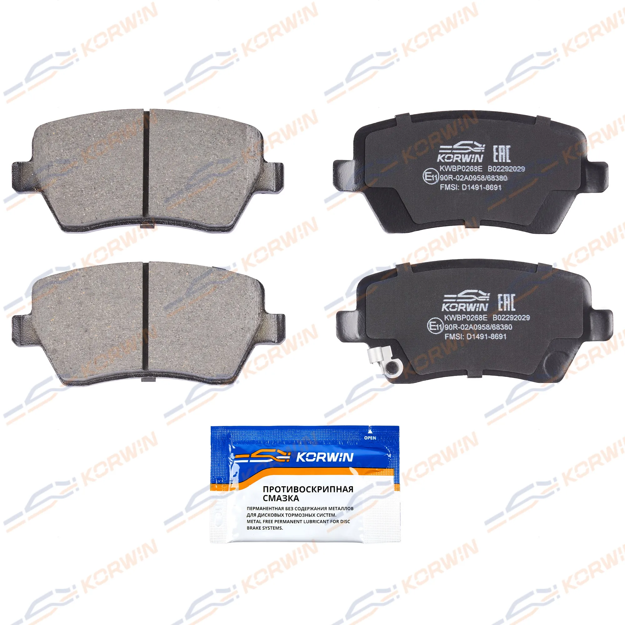 Колодки тормозные перед. ECOLine. Nissan Note E12 12-/Micra 10-/Suzuki Swift 05- KORWIN KWBP0268E